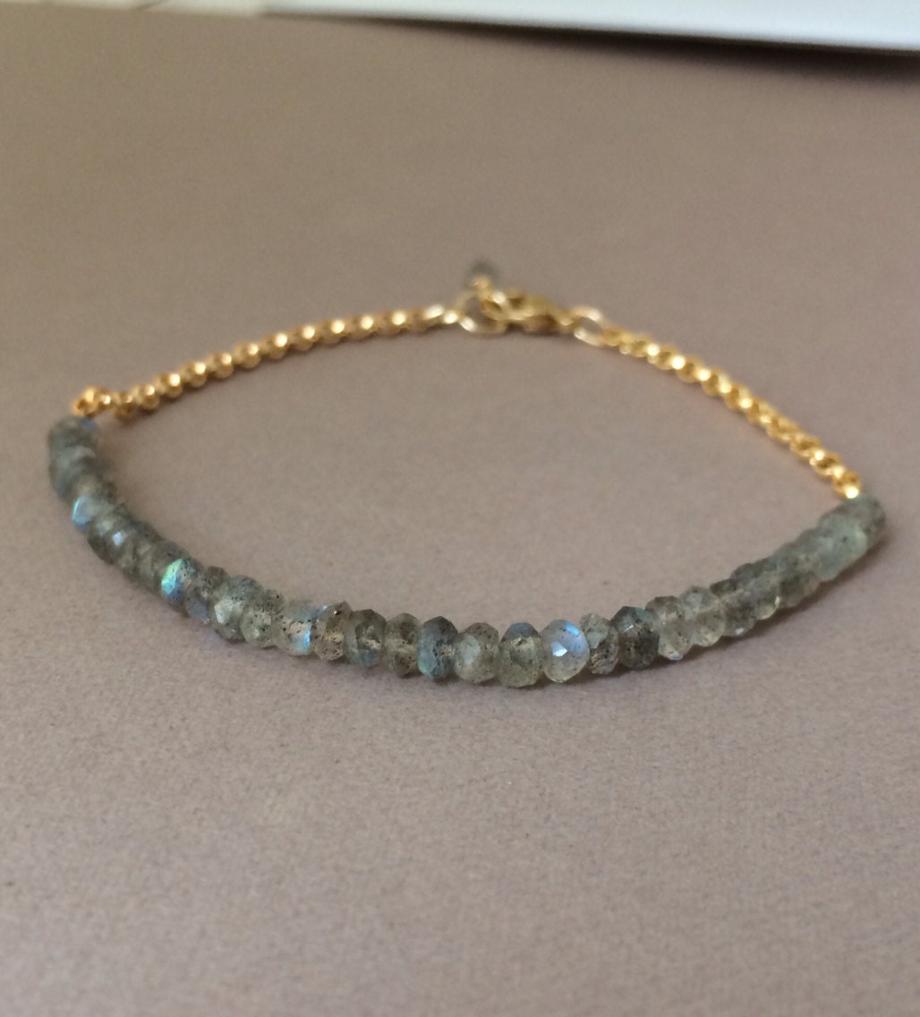 Labradorite Gemstone Beaded Gold Bracelet Also Available in - Etsy Canada