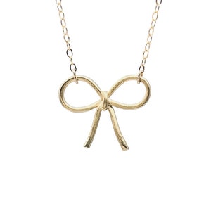 Sweet Bow Gold Necklace image 2