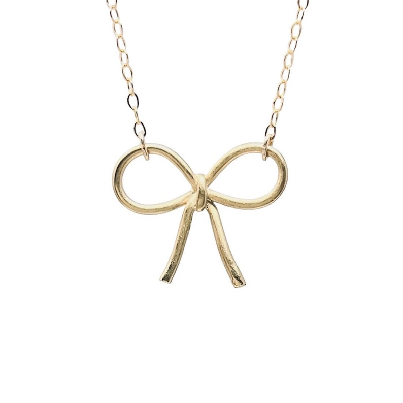 Sweet Bow Gold Necklace image 2