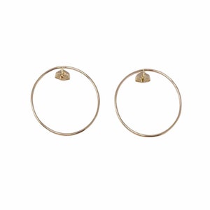 Large Circle Hoop Stud Post Earrings Gold Fill, Rose Gold Fill, or Sterling Silver image 1