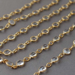 Swarovski Crystal Gold and Rose Gold Necklace – Clear Crystal Chain – Elegant Minimalist Jewelry for Brides, Gifts & Everyday