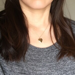 Small Gold Heart Locket Necklace Gold Locket Necklace Minimalist Handmade Jewelry image 5