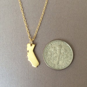 Tiny Gold CALIFORNIA State Necklace also in Silver and Rose Gold Fill image 3