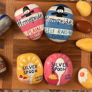 Handpainted Mud Kitchen Food Stones | Baking Play Accessories, EYFS Play