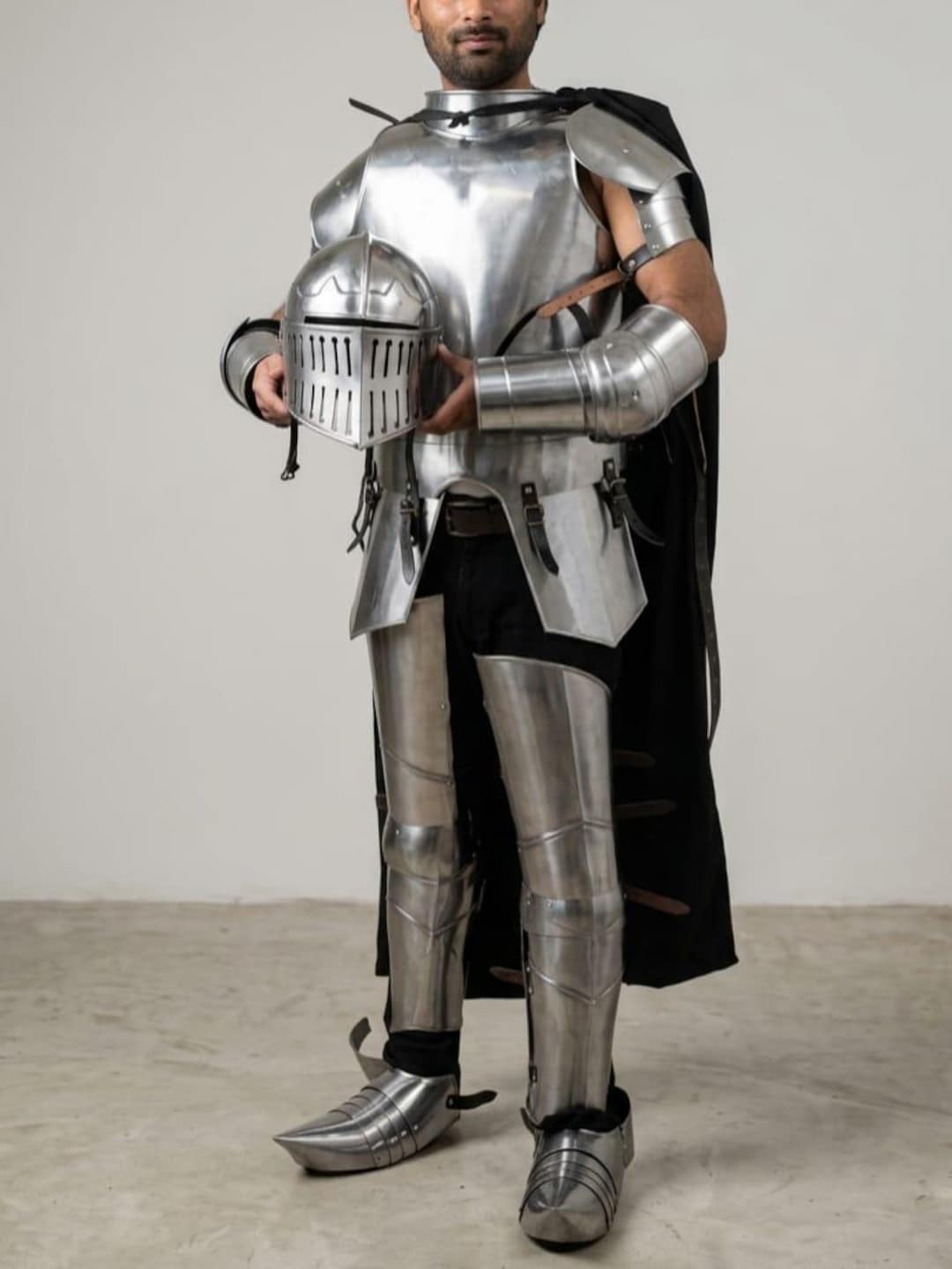 Wearable Steel Knight Full Plate Armor | Gothic Medieval Suit, Helmet ...