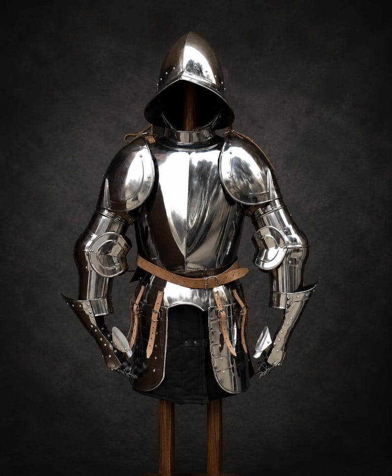 Buy Wearable Medieval Knight Full Plate Steel Armor Suit With Helmet ...