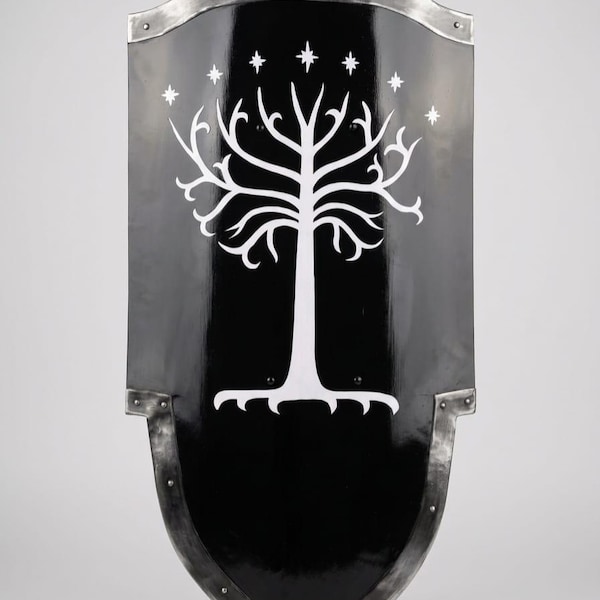 Middeleeuws Gondor-boomschild - 18 gauge stalen ridderschild - Gondorian Infantry Cosplay Prop