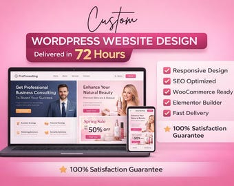 WordPress Website Design for Small Business | 72h Website Setup | Fast, Responsive, SEO Optimized | Cleaning, Handyman, Auto Repair And More