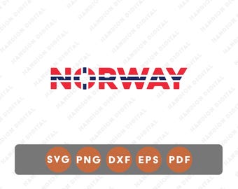 Tipografia da Noruega em SVG, Gráficos da Bandeira Nórdica, Arte Escandinava DTF DTG