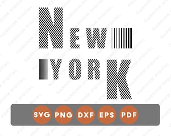 Nowojorskie paski SVG, typografia Nowego Jorku, nowoczesny projekt miasta, DTF, Cricut