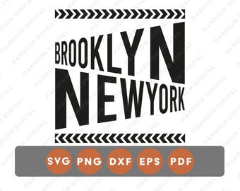 SVG do Brooklyn, Nova York, Design Tipográfico de Nova York, Arte Urbana, DTF, Cricut