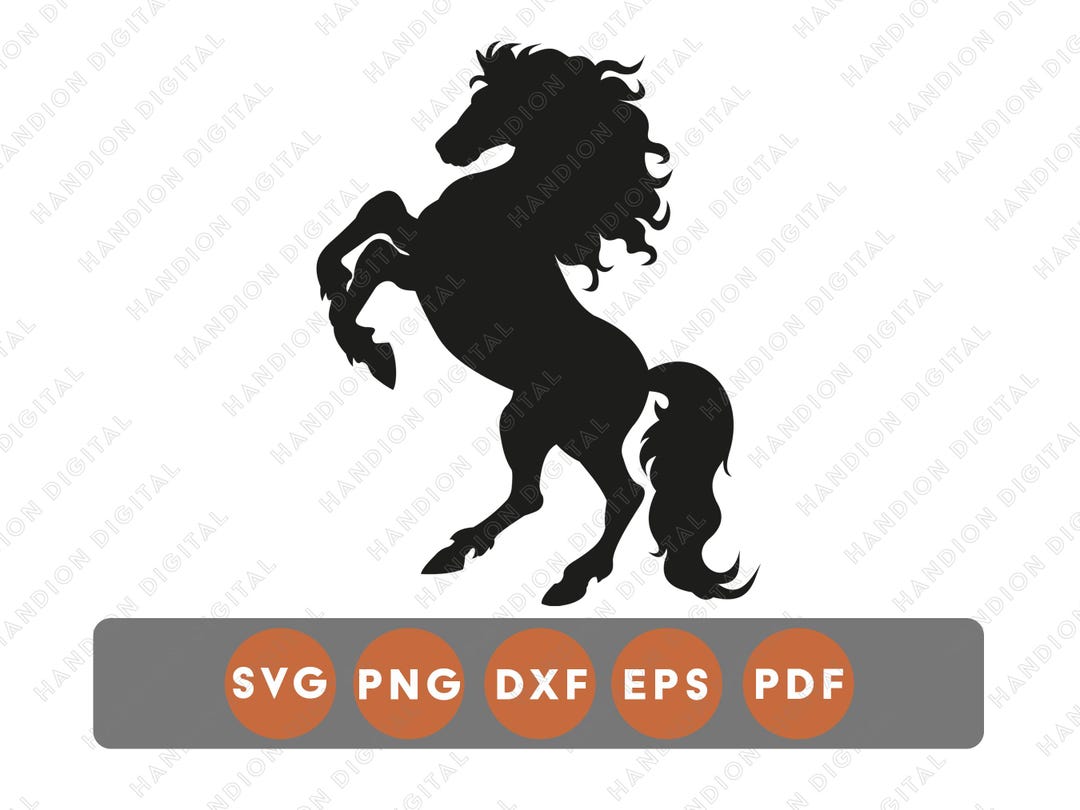 Stallion Svg Simple Rearing Stallion Horse Layered SVG for Cricut Mustang Equestrian Art ...