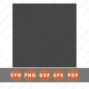 May include: A black square with white diagonal lines. Below the square is a gray rectangle with orange circles containing the text "SVG PNG DXF EPS PDF".