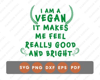 Tipografia retrô com citação vegana, arquivo SVG para Cricut, PNG para transferência DTF, design para adesivos de vinil.