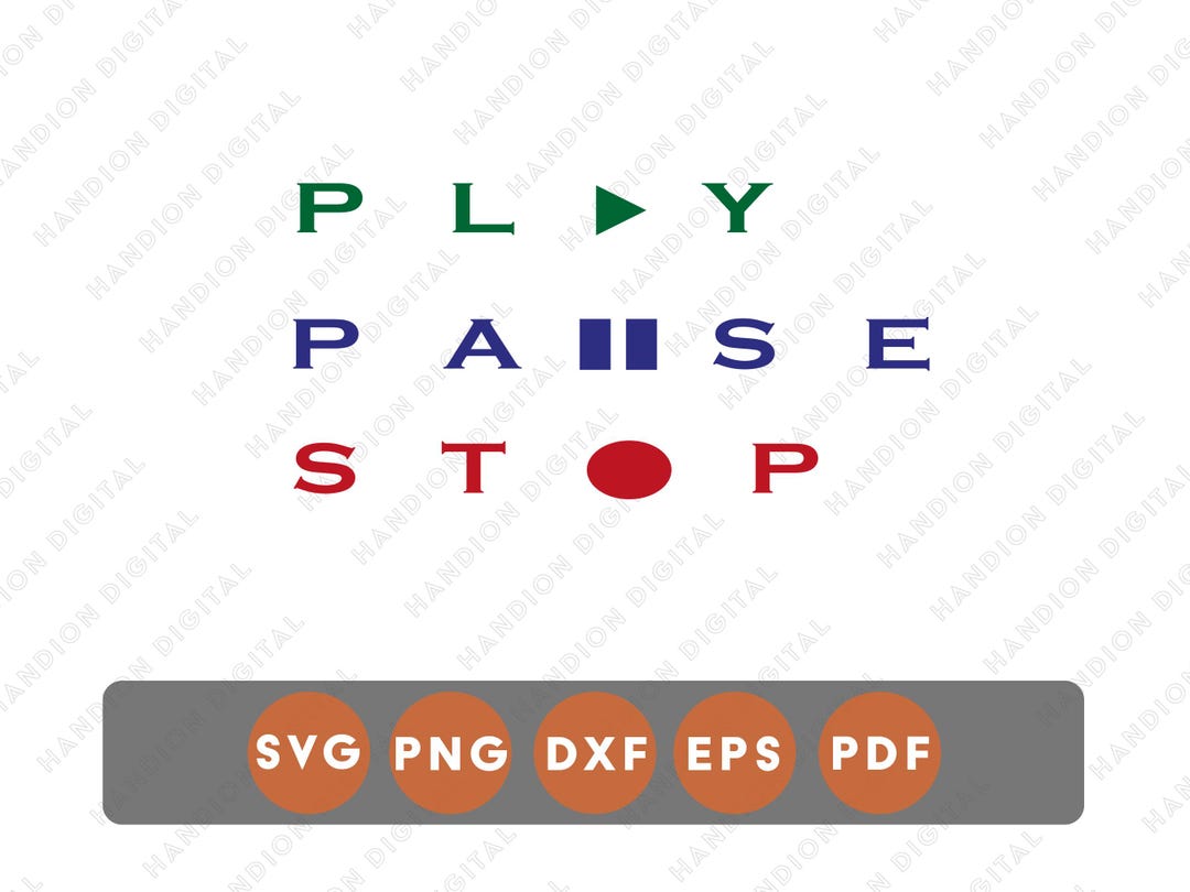 Play Pause Stop SVG Music Player Design Video Editor Graphic Gift for ...