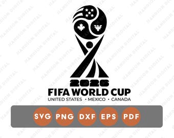 Troféu da Copa do Mundo de Futebol de 2026 em SVG para Cricut - EUA, México, Canadá - Pronto para Corte