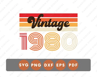 Vintage Retrô 1980, Transferências DTF PNG, Adesivos para Copos por Sublimação, Estampas para Camisetas