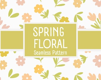 Spring Floral Seamless Pattern Digital Download | Ditsy Flowers Fabric Design POD