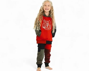 Colorblock Harem Joggers for Kids, Heavyweight Cotton Sweatpants, Streetwear Toddler Pants