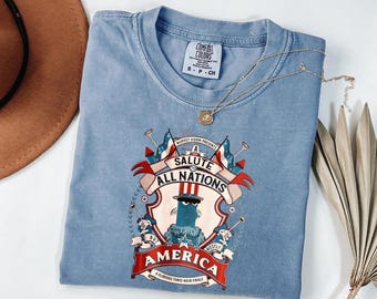 Comfort Colors A Salute To All Nations But Mostly America Shirt, Sam The Eagle Tee, Patriotic Disney World Top, 4th of July Epcot Outfit