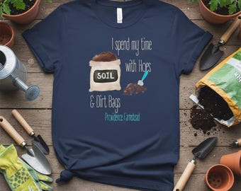 Soil Bag Illustration T-Shirt | Gardening Dirt Scoop Design