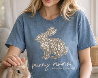 Bunny Mama floral rabbit, T-Shirt | Mother's spring tee
