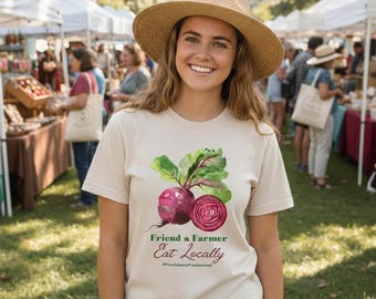 Beet Illustration T-Shirt | Farm to Table Produce Tee, Support Local Farms