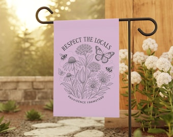 Respect the Locals Garden & House Banner | Pollinators Botanical Design