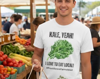 Kale Yeah! Watercolor Kale Graphic Tee | Eat Local Farmers Market Shirt