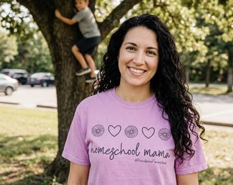 homeschool mama T-Shirt | Hearts and Flowers design