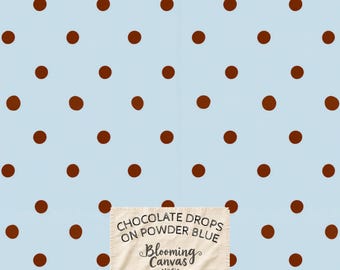 Brown Polka Dot Seamless Pattern, Trendy Preppy Background, Blue Retro Wallpaper, Cute Spot Fabric Design