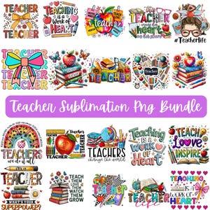 Teacher Sublimation PNG Bundle: Appreciation Gift Designs (Digital Download)