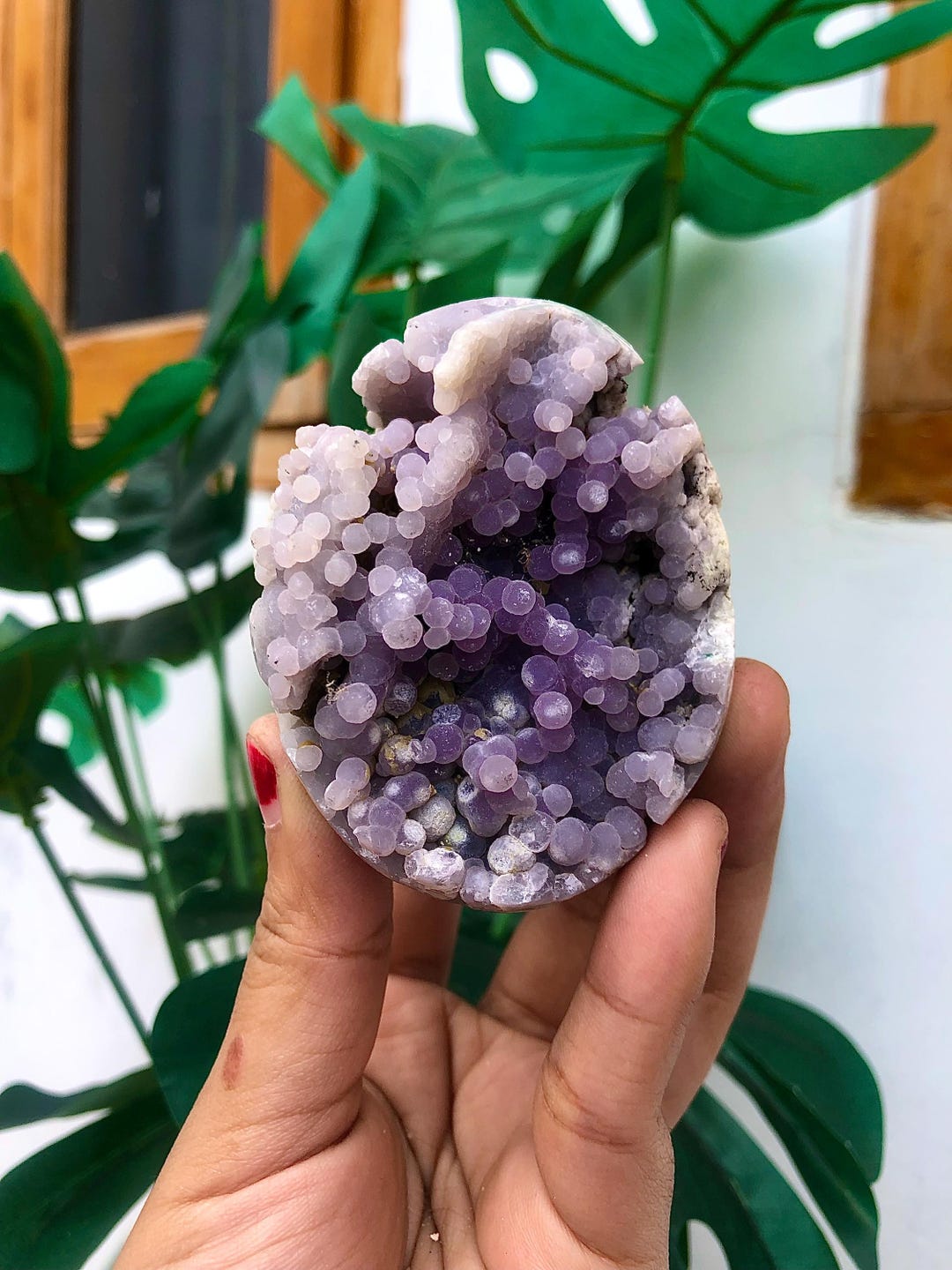 Sphere Grape Agate Geode / Ball Semi Polished Carving Stone,crystal ...