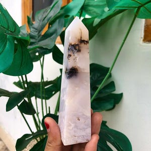 Tower Dendrite Agate / Point Full-Polished Carving Indonesia Stone,Crystal Healling,Collection Hobby