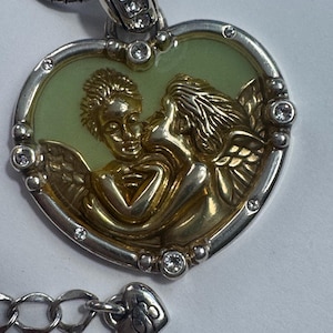 Brighton Silver-Tone Heart Necklace – Angel Charm, ‘Love Divinely’ Pendant zdjęcie 1