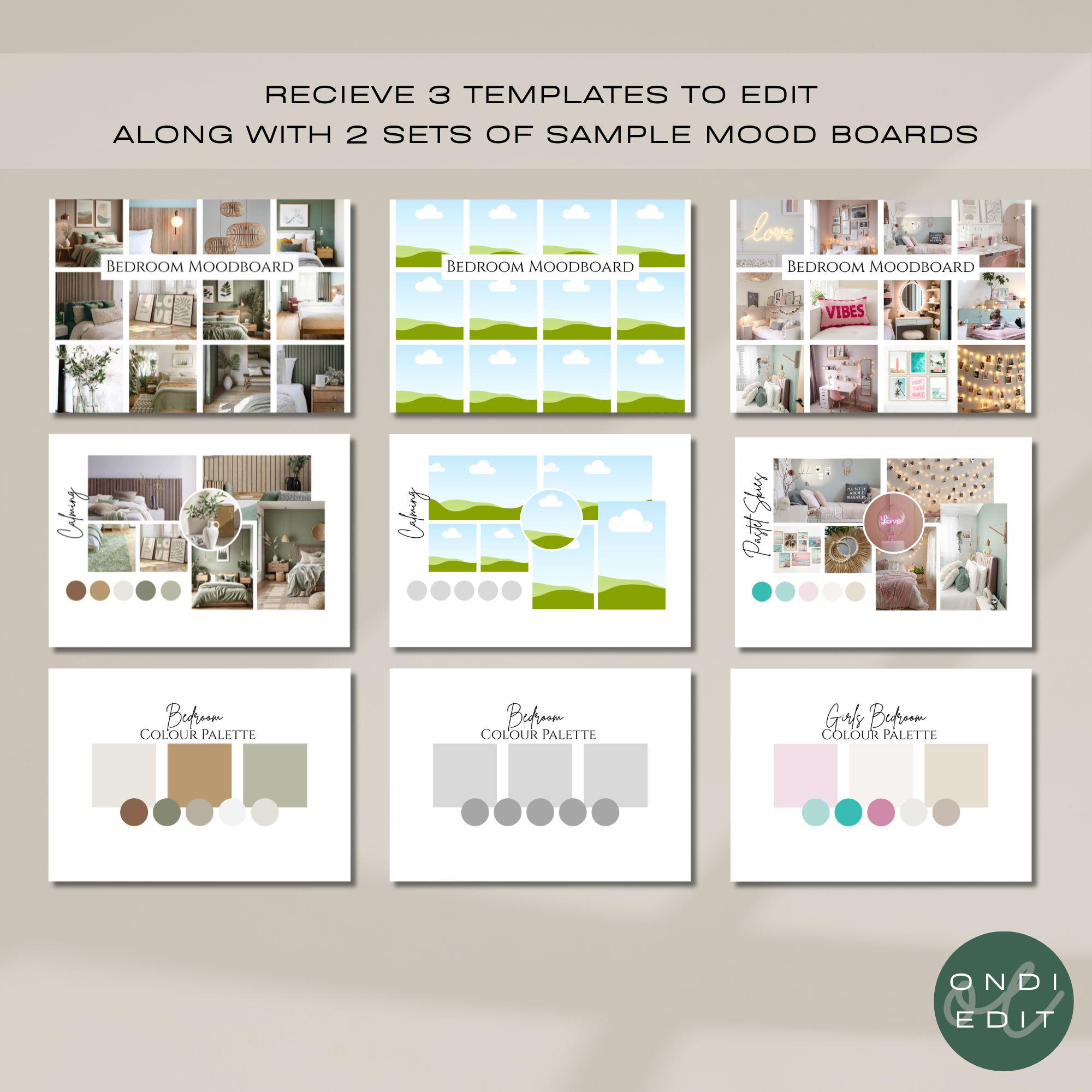 Editable Canva Mood Board Templates | Interior Design Planning Tool ...