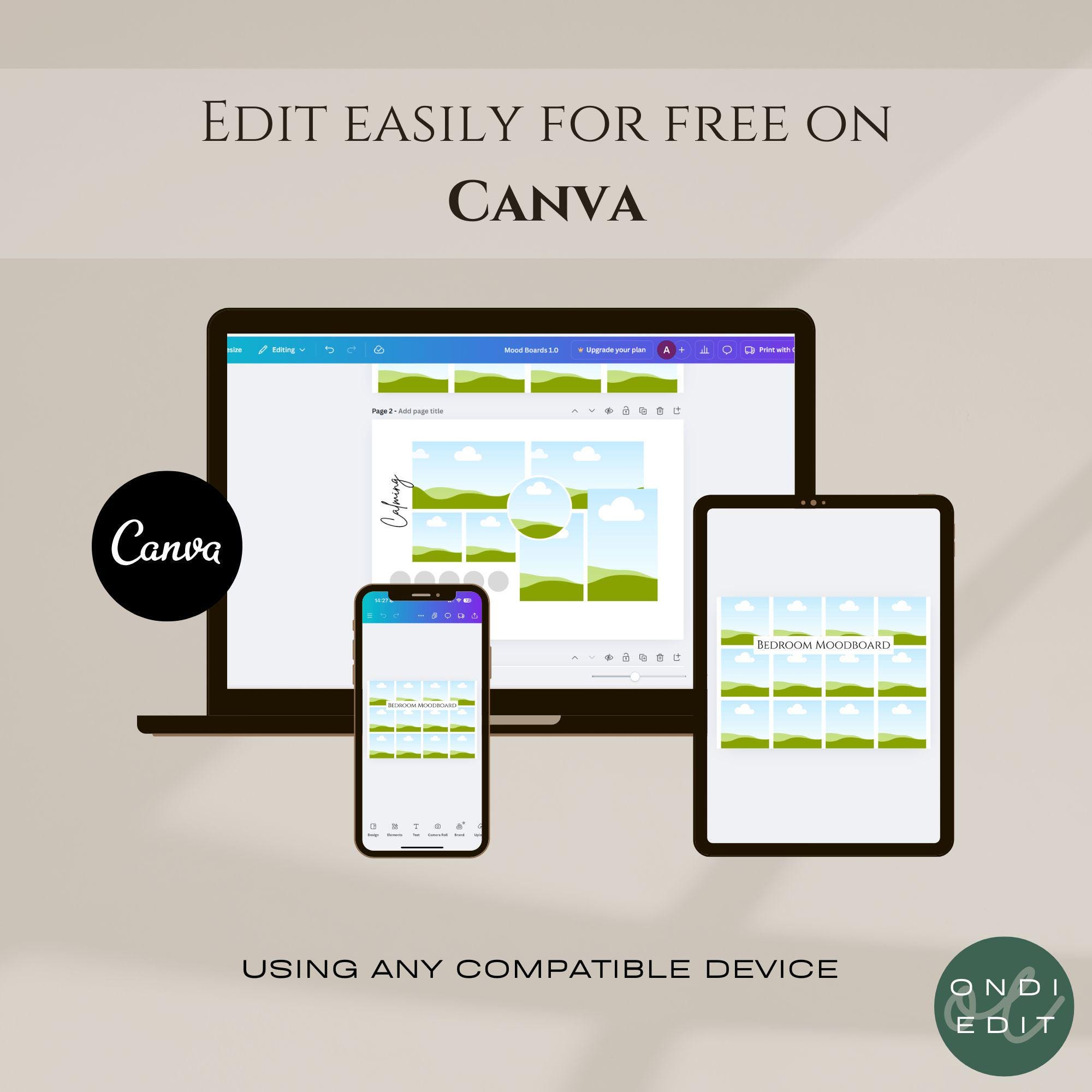Editable Canva Mood Board Templates | Interior Design Planning Tool ...