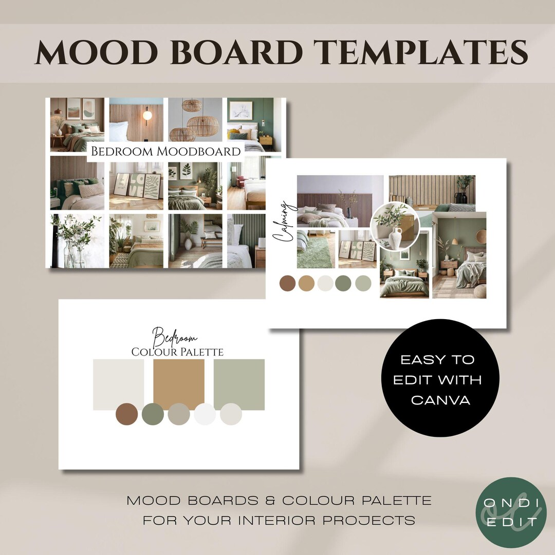Editable Canva Mood Board Templates | Interior Design Planning Tool ...