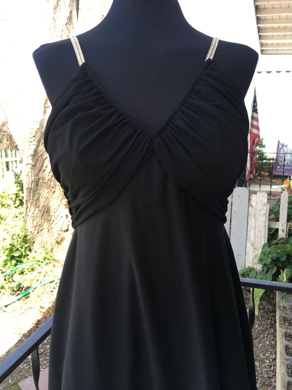 black dress with diamond straps