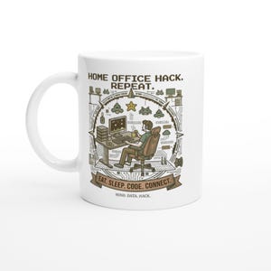 Taza retro para programadores / Taza de café estilo 8 bits para oficina en casa / Regalo personalizado para programadores y geeks / Arte tecnológico único