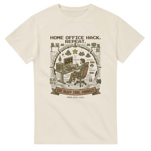 T-shirt Retro Coder / Design 8-Bit Home Office Hack / Regalo per programmatore / Maglietta unisex in cotone