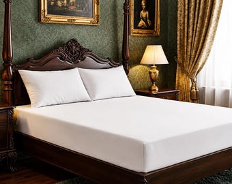 Bed Sheet Fitted – 100% Egyptian Cotton - 600 Thread Count (TC) , 30cm Deep Pocket, Hotel Quality Bedding