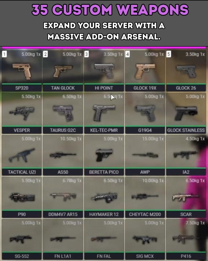 Fivem Weapons Pack V3 | 35 Custom Add-on Guns • ESX & Qbcore Compatible ...