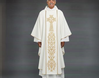 Casulla católica romana con bordado, casulla personalizada