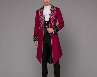 Traje de frac victoriano, chaqueta de disfraz de príncipe gótico para hombre