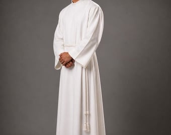 Alba de monje sin capucha, alba tradicional, vestimenta litúrgica