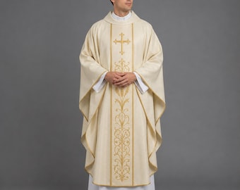 Casulla para clérigos varones / Vestimenta para sacerdotes católicos / Vestimenta para la Santa Misa