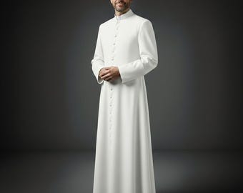 Sotana romana para hombre, túnica clerical para sacerdote, vestimenta de iglesia