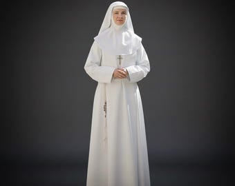 Hábito de monja para mujer, atuendo de monja para adulto, vestimenta religiosa, sotana personalizada