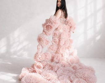 Vestido de tul, capa de novia, vestido de maternidad, lencería transparente